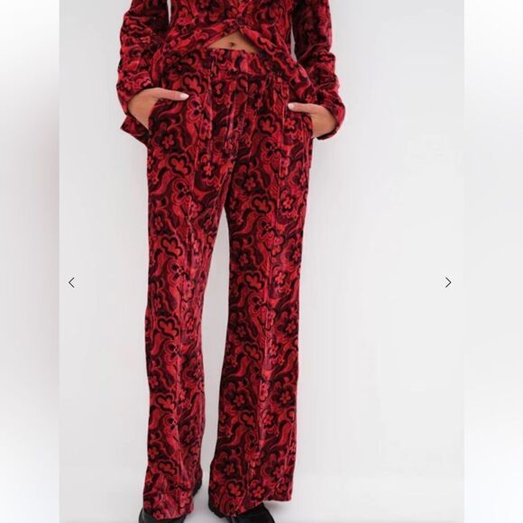 NWT Penny Trousers Retro Floral Velvet Size 1X - Picture 1 of 16